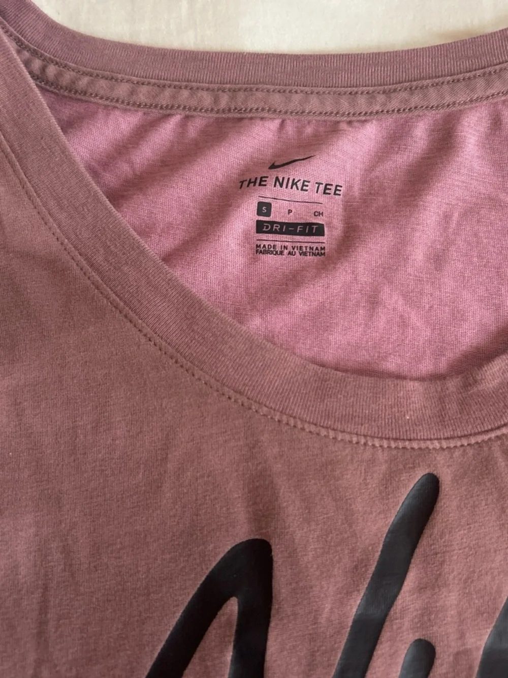 Nike Dusty Mauve Tee with Black Script